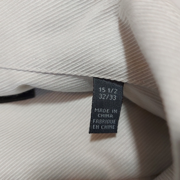 Claiborne Mens Shirt 80's 2 Ply, Off White, 15.5 32/33 - Picture 4 of 10